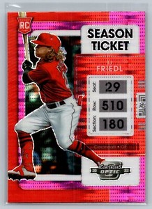2022  Panini Chronicles RC Contenders Optic Pink Pulsar TJ Friedl #16 Reds