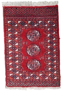 Alfombra anejo Afgano Ersari hecho a mano 62cm x 88cm 1970s - 1C845 - Picture 1 of 10