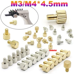 M3 M4 Brass Knurled Thumb Screws Studs Hand Tighten Grip Knob Bolts 4.5mm Long - Picture 1 of 14