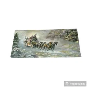 Gibson Christmas Gems Schlitten Vintage Weihnachtskarte - Bild 1 von 4