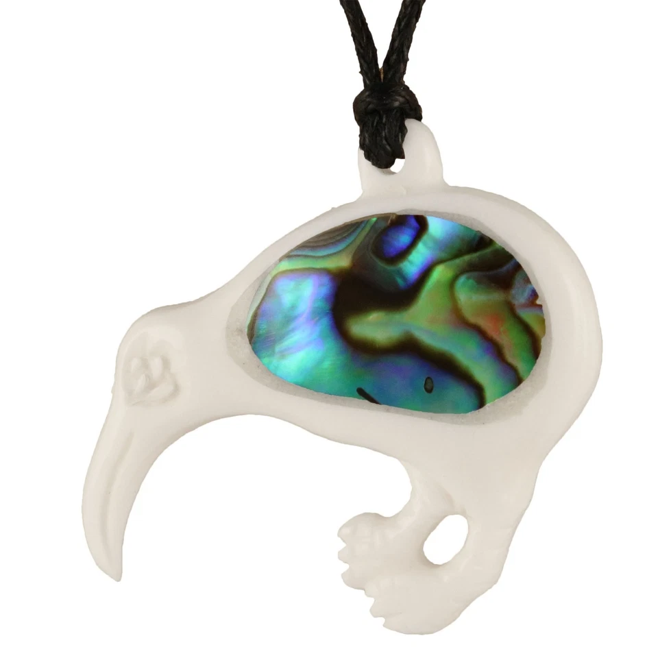 Kiwi Amulett Anhänger mit Band Halskette Kette Maori Neuseeland PB394 - Bild 1 von 1