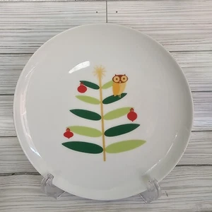 Rachael Ray Christmas Hoot 8" Owl Salad Plate Owl Tree Set of 3 - Picture 1 of 12