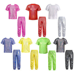 Kids Outfits Glittery Set Boys Outfit And Trousers Suit Unisex Costume Light