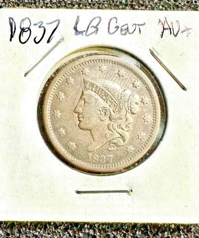 !!LOO¿OOK!! AMAZING 1837 Coronet Head Large Cent XF++ - AU++ (Best I've seen!) Cover