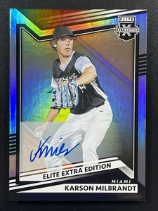 2022 Panini Elite Extra Edition AUTO PRIZM 85 Karson Milbrandt Miami Marlins - Bild 1 von 2