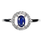 Heated Oval Sapphire 6x4mm Cz Gemstone 925 Sterling Silver Jewelry Ring Size 7