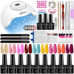12 PCS Nail Polish Kit with UV LED NAIL LAMP ,Gel Nail Kit NAIL TOOL KIT - Picture 1 of 12