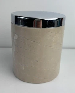 Beige marble cannister / pot - kitchen utensil, desk tidy - Picture 1 of 9