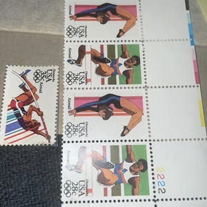 1984-USA-Strip/4-MNH - 28c  Summer Olympics plus 1-35 cent stamp - Picture 1 of 2
