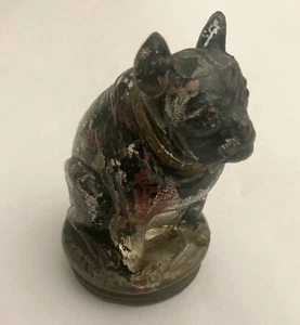1930 BULLDOG Dog Figural Victory Glass CANDY CONTAINER Antique 3/4 Oz. - Picture 1 of 7