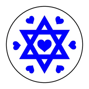 30 Israel blue star flag support envelope seals, stickers labels, tags, round - Picture 1 of 1