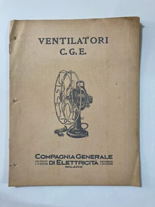 Ventilatori C. G. E. Milano Italian Fan Catalog 1910s illust - Picture 1 of 6