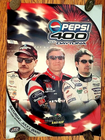 NASCAR 2000 PEPSI 400 Daytona Speedway Earnhardt Jarrett Gordon POSTER 28" X 20" Cover
