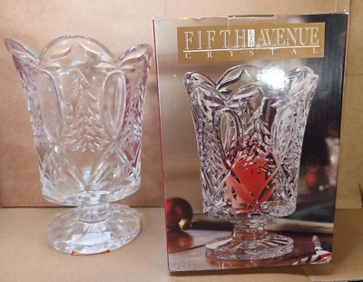 Voltive Crystal Candle Holder Hurricane 7.5'' By Fifth Avenue  - Image 1 of 4
