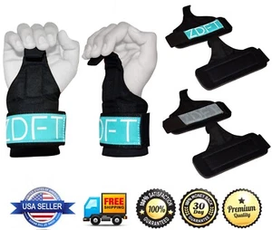 Levantamiento de pesas Entrenamiento de potencia Ganchos de gimnasio Empuñaduras Barra Correas Envolturas Soportes de muñeca - Imagen 1 de 7
