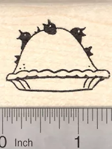 Estampilla de goma de mirlos horneados en un pastel, come cuervo, vivero de cuervos D25505 WM - Imagen 1 de 1