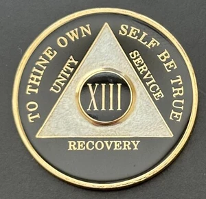 Alcoholics Anonymous AA 13 Years Recovery Token Coin Chip Tri-plate XIII - Picture 1 of 2