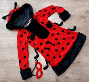 💗 Costume coccinella peluche DEITERS 140 vestito carnevale + cerchietto + maschera 💗 - Foto 1 di 5