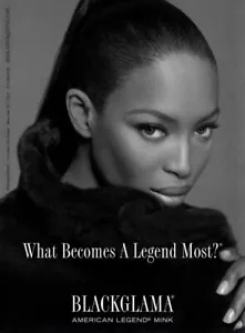 Blackglama Furs Fur Legend 2007 Naomi Campbell anuncio de revista de 1 página - Imagen 1 de 1