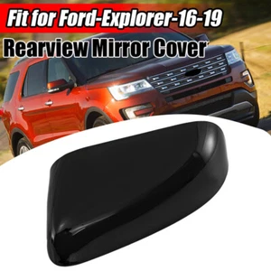 Reemplazos de tapa de cubierta de espejo retrovisor lateral izquierdo negro brillante para Ford Explorer 2016-2019 - Imagen 1 de 11