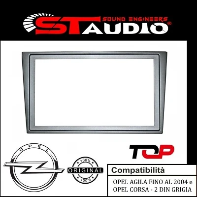 Mascherina Autoradio 2 DIN Col ARGENTO Opel AGILA ASTRA VECTRA SIGNUM TIGRA ECC. - Immagine 1 di 3