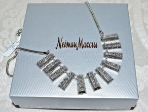 New $395 Kendra Scott ANGELINA Silver Druzy Bib Necklace Statement - Picture 1 of 4