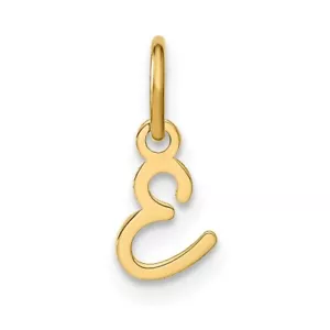 14K Yellow Gold Upper Case Letter E Initial Charm - Picture 1 of 4