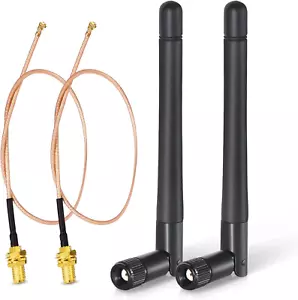Antenna Wifi 2,4Ghz 5Ghz 5,8Ghz Bibanda 3Dbi MIMO Cavo da U.FL a RP-SMA 30cm - Foto 1 di 9