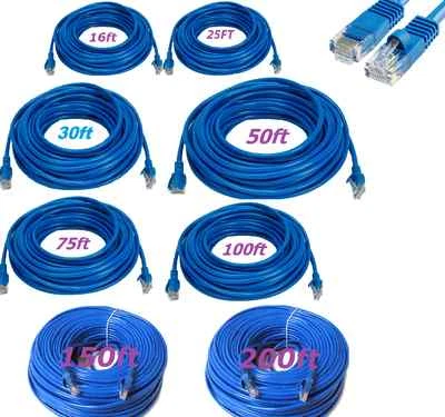 CAT5 CAT5 RJ45 Ethernet LAN Network Patch Cable For PS XBox Internet Router Blue - Image 1 of 4