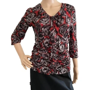 Classiques Entier Floral Silk Blend Blouse Womens sz M Roses and Ruffles - Picture 1 of 9