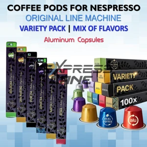 Coffee Pods 100 Capsules VARIETY LOT Fits Nespresso Original Line MIXED FLAVORS - Picture 1 of 2