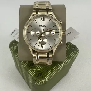 New FOSSIL Mens Fenmore Multifunction Gold-Tone Stainless Steel Watch BQ2809 - Picture 1 of 14