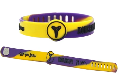 Kobe Bryant Mamba 24 Silicone Wristband Bracelet Adjustable Purple Yellow Cover
