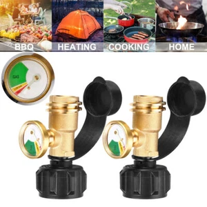 Propane Tank Gauge RV Pressure Brass Adapter Gas Level Meter Grill BBQ Indicator - Picture 1 of 18