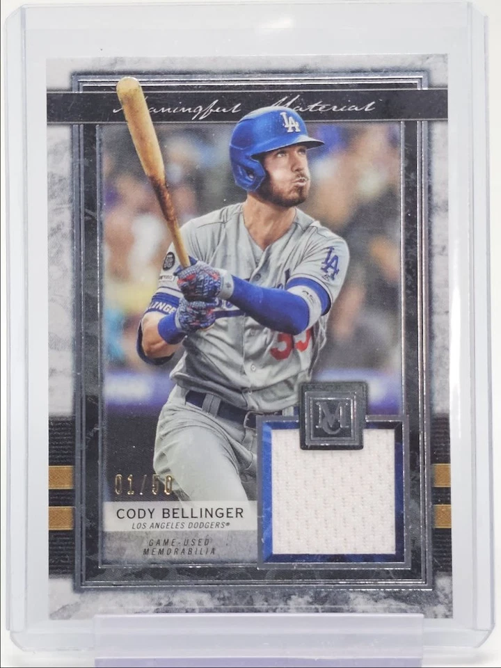 CODY BELLINGER 2020 TOPPS MUSEUM COLLECTION PATCH GOLD 01/50 Q1454 - Image 1 of 2