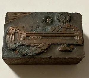 Antico raro blocco stampa tipografia anni 1850 industriale candela bastone decorazione illuminata - Foto 1 di 12