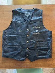 NAVARRE LEDER Italian Camera Club MI Weste Motorrad Biker Herren XXL Vintage - Bild 1 von 13