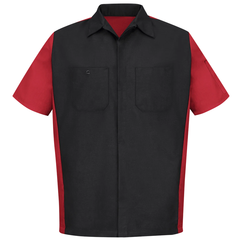 Red Kap Men's Short Sleeve Two-Tone Crew Work Shirt - Image 1 of 4