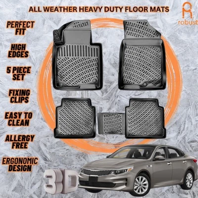 Alfombrillas de coche moldeadas en 3D para Kia Optima 2015-2020 para todo tipo de clima resistentes Foto 1 de 4