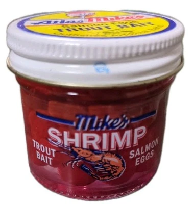 Atlas Mike's Salmon Eggs Trout Bait Fluorescent Red Shrimp 1.1 oz. - Image 1 of 3