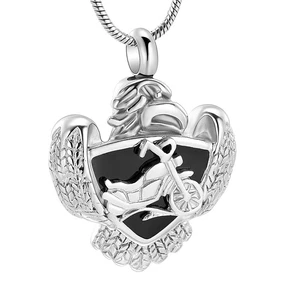 Motorcycle Urn Necklace for Ashes Keepsake Penadant Memorial Cremation Jewelry - Picture 1 of 18