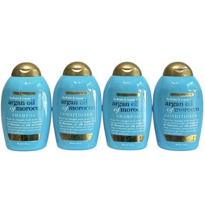 2 OGX Extra Strength Hydrate Repair Aceite de Argán Marruecos 13 fl. oz. Juegos Shamp Cond Foto 1 de 4