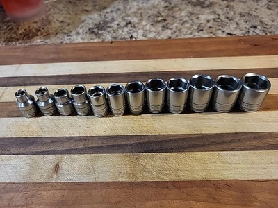 S-K Tools 12 Pc. 3/8" Dr. METRIC Shallow Socket Set 6 POINT  7MM - 18 MM. 🇺🇸  - Image 1 of 4