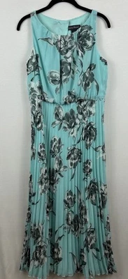 Jessica Howard Women’s Mint Blk White Grey Floral Event Maxi Dress 12P EUC (303) - Image 1 of 4