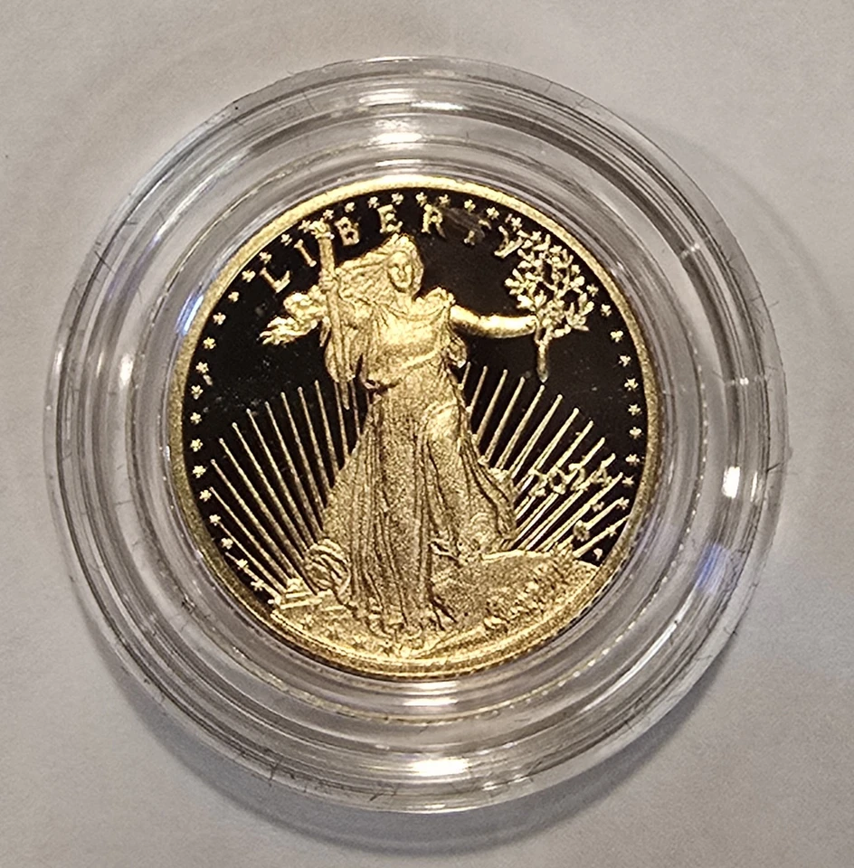 MONEDA A PRUEBA DE ORO ÁGUILA AMERICANA 2024 1/10 CON CAJA Foto 1 de 4