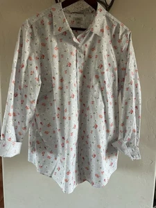L.L. Bean faltenfreies Shirt Damen Größe XXL 2XL normal Baumwolle Blumenmuster Knopfleiste - Bild 1 von 3