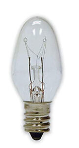 GE 6 Pack C-7 Cool Bright Clear White Replacement Bulbs 5 Watts Candelabra Base