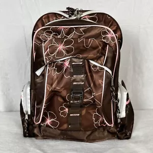 Zaino Eastport marrone raso rosa fodera ibisco botanico floreale espandibile - Foto 1 di 15