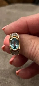 blue zircon ladies ring - Picture 1 of 12