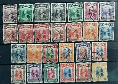 FINE USED SARAWAK ( MALAYSIA ) 1934 FULL SET SG 106 - 125 Cat £350 - Image 1 of 2